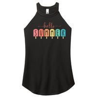 Colorful Hello Summer Popsicle Graphic Women's Perfect Tri Rocker Tank