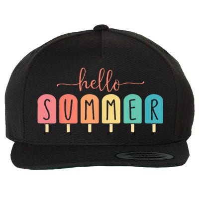 Colorful Hello Summer Popsicle Graphic Wool Snapback Cap