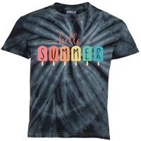 Colorful Hello Summer Popsicle Graphic Kids Tie-Dye T-Shirt