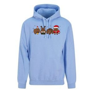 Christmas Holiday Santa Claus Xmas Rhino Unisex Surf Hoodie