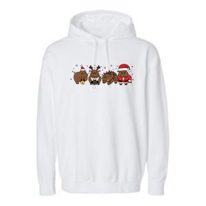 Christmas Holiday Santa Claus Xmas Rhino Garment-Dyed Fleece Hoodie