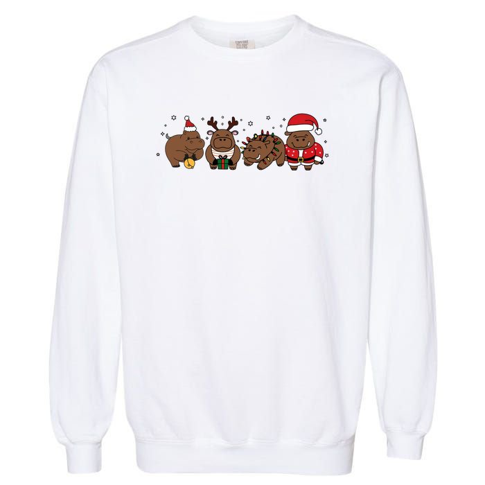 Christmas Holiday Santa Claus Xmas Rhino Garment-Dyed Sweatshirt