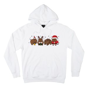 Christmas Holiday Santa Claus Xmas Rhino Hoodie