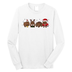 Christmas Holiday Santa Claus Xmas Rhino Long Sleeve Shirt