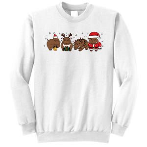 Christmas Holiday Santa Claus Xmas Rhino Sweatshirt