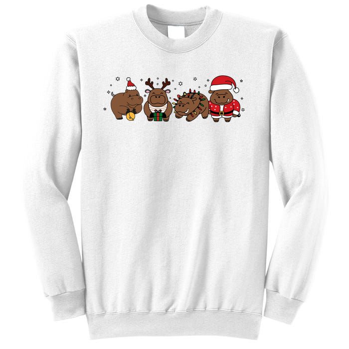 Christmas Holiday Santa Claus Xmas Rhino Sweatshirt