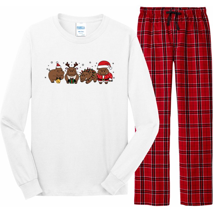 Christmas Holiday Santa Claus Xmas Rhino Long Sleeve Pajama Set