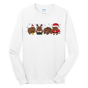 Christmas Holiday Santa Claus Xmas Rhino Tall Long Sleeve T-Shirt