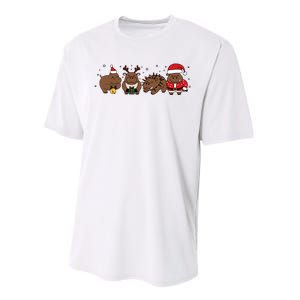 Christmas Holiday Santa Claus Xmas Rhino Performance Sprint T-Shirt