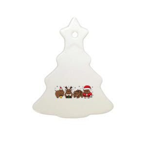 Christmas Holiday Santa Claus Xmas Rhino Ceramic Tree Ornament