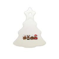 Christmas Holiday Santa Claus Xmas Rhino Ceramic Tree Ornament