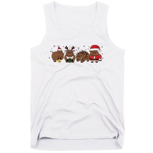 Christmas Holiday Santa Claus Xmas Rhino Tank Top