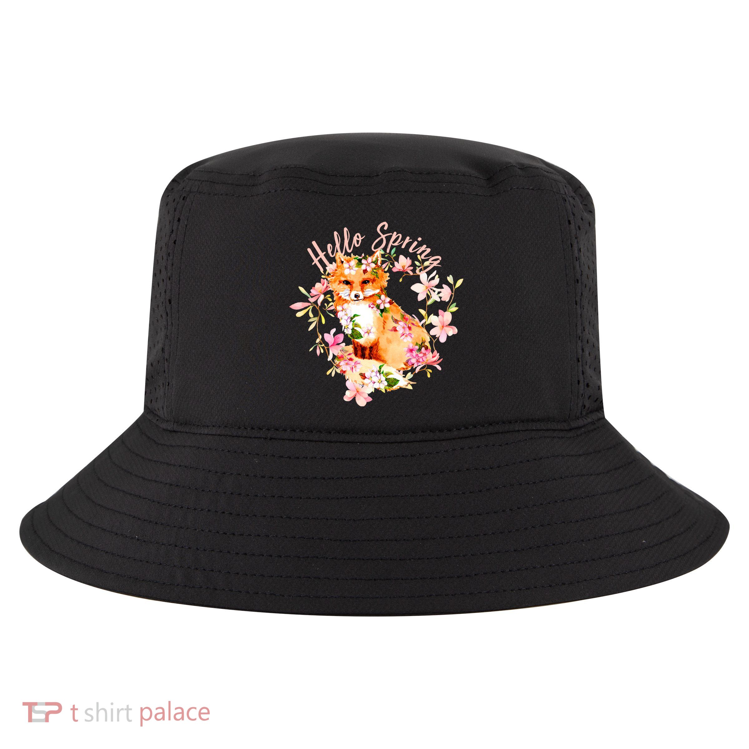 Cute Hello Spring Flower Fox Cool Comfort Performance Bucket Hat