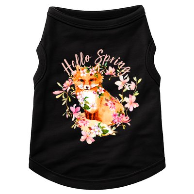 Cute Hello Spring Flower Fox Doggie Tank