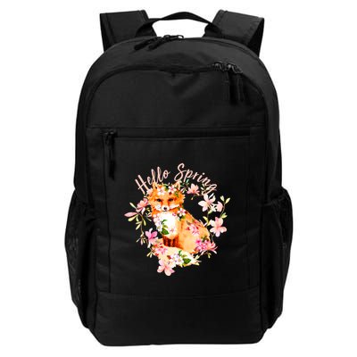 Cute Hello Spring Flower Fox Backpack