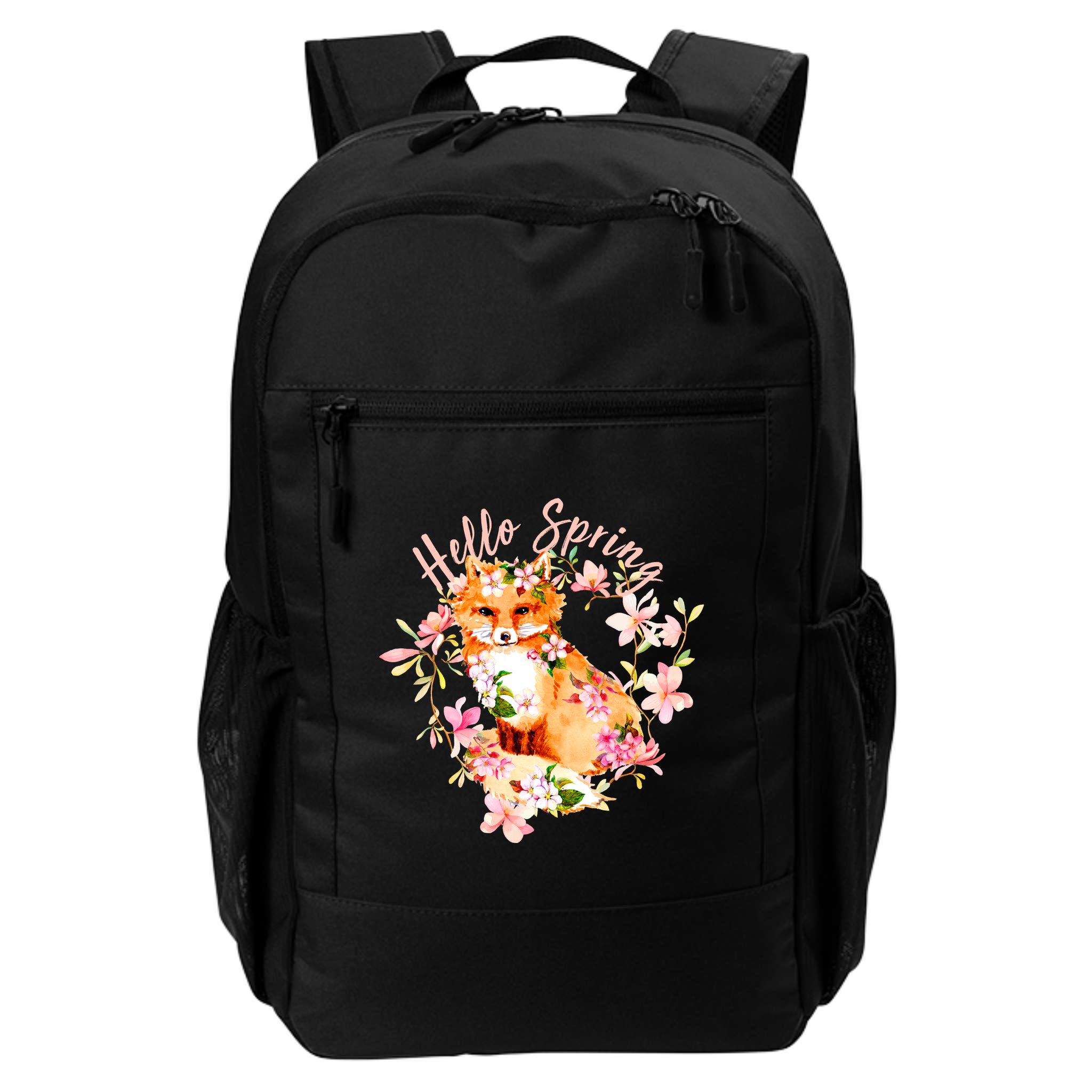 Cute Hello Spring Flower Fox Backpack