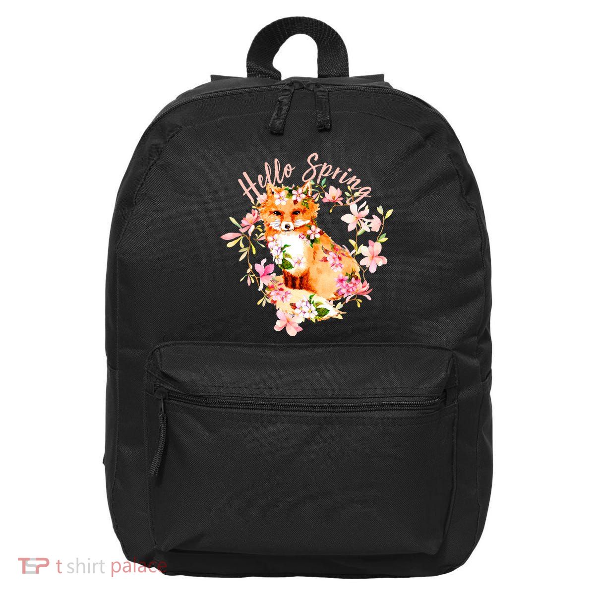Cute Hello Spring Flower Fox 16 in Basic Backpack