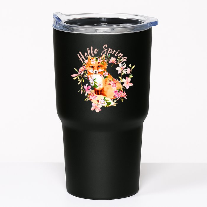 Cute Hello Spring Flower Fox Tumbler