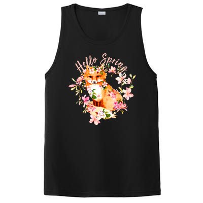 Cute Hello Spring Flower Fox PosiCharge Competitor Tank