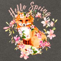 Cute Hello Spring Flower Fox Cotton Canvas Backpack