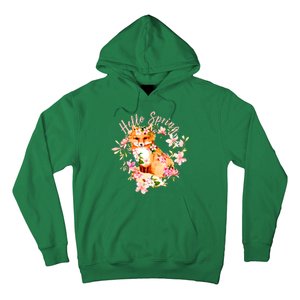 Cute Hello Spring Flower Fox Hoodie