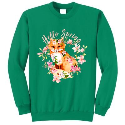 Cute Hello Spring Flower Fox Sweatshirt
