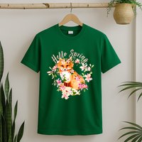 Cute Hello Spring Flower Fox T-Shirt