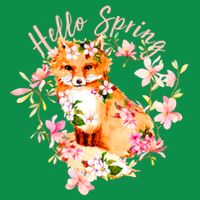 Cute Hello Spring Flower Fox Tall T-Shirt