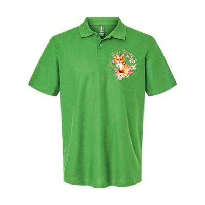 Cute Hello Spring Flower Fox Softstyle Adult Sport Polo