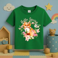 Cute Hello Spring Flower Fox Toddler T-Shirt