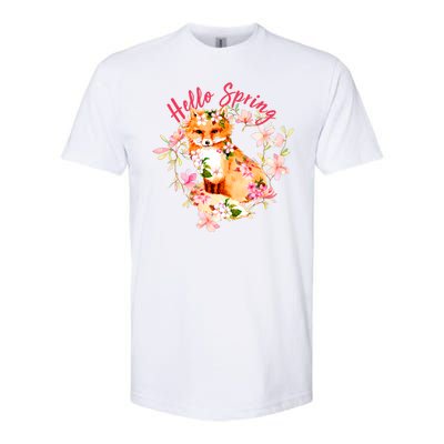 Cute Hello Spring Flower Fox Softstyle® CVC T-Shirt