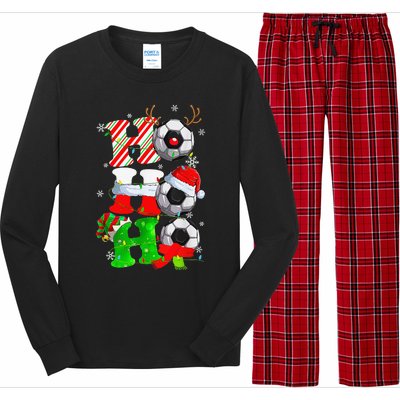 Christmas HoHoHo Santa Reindeer Soccer Pajama Gifts Long Sleeve Pajama Set