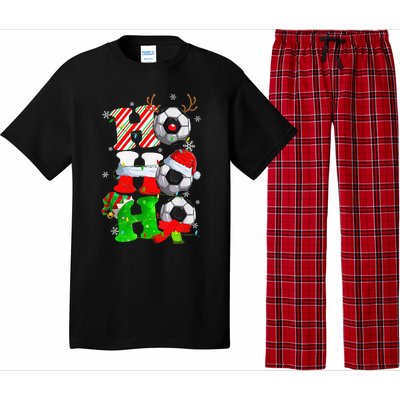 Christmas HoHoHo Santa Reindeer Soccer Pajama Gifts Pajama Set