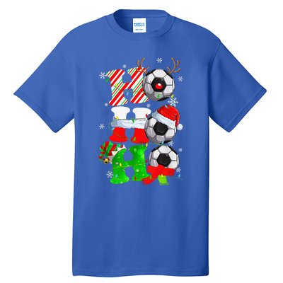 Christmas HoHoHo Santa Reindeer Soccer Pajama Gifts Tall T-Shirt