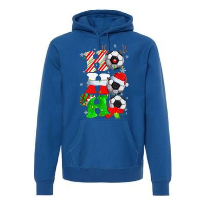 Christmas HoHoHo Santa Reindeer Soccer Pajama Gifts Premium Hoodie