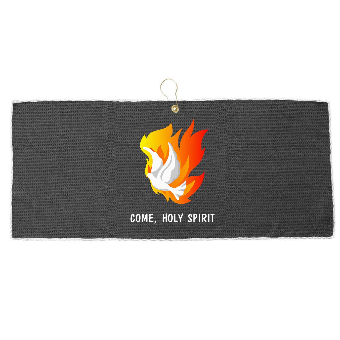 Come Holy Spirit Large Microfiber Waffle Golf Towel