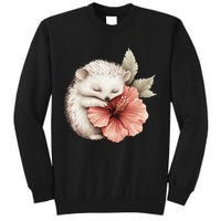 Cute Hedgehog Sleeping Hugging Flower Sweatshirt