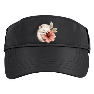 Cute Hedgehog Sleeping Hugging Flower Adult Drive Performance Visor