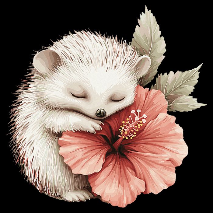Cute Hedgehog Sleeping Hugging Flower Bucket Hat