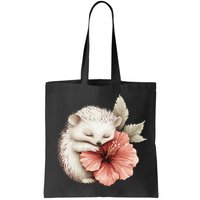 Cute Hedgehog Sleeping Hugging Flower Bag