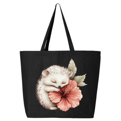 Cute Hedgehog Sleeping Hugging Flower 25L Jumbo Tote