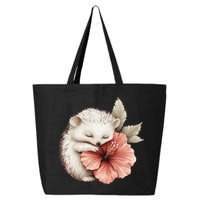 Cute Hedgehog Sleeping Hugging Flower 25L Jumbo Tote