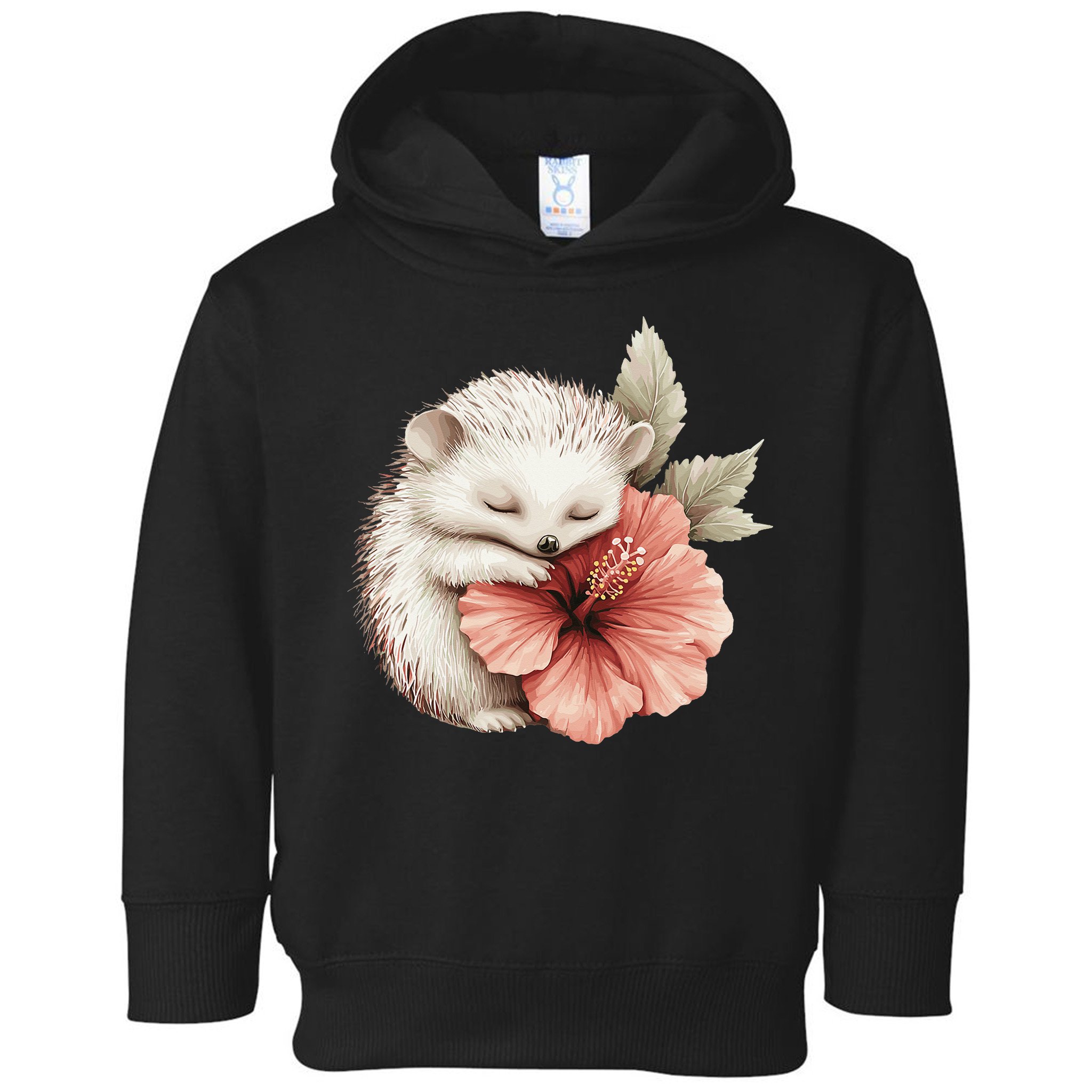Cute Hedgehog Sleeping Hugging Flower Toddler Hoodie
