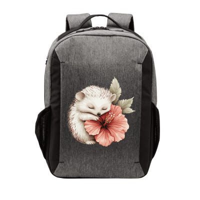 Cute Hedgehog Sleeping Hugging Flower Vector Backpack