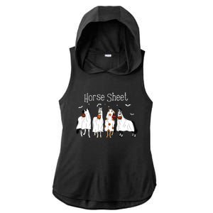 Cute Horse Sheet Spooky Season Ghost Horse Halloween Costume Ladies PosiCharge Tri-Blend Wicking Draft Hoodie Tank