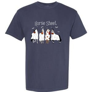 Cute Horse Sheet Spooky Season Ghost Horse Halloween Costume Garment-Dyed Heavyweight T-Shirt