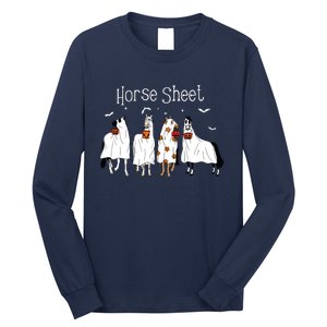 Cute Horse Sheet Spooky Season Ghost Horse Halloween Costume Long Sleeve Shirt