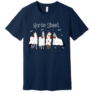 Cute Horse Sheet Spooky Season Ghost Horse Halloween Costume Premium T-Shirt