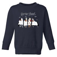 Cute Horse Sheet Spooky Season Ghost Horse Halloween Costume Toddler Sweatshirt