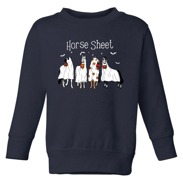 Cute Horse Sheet Spooky Season Ghost Horse Halloween Costume Toddler Sweatshirt